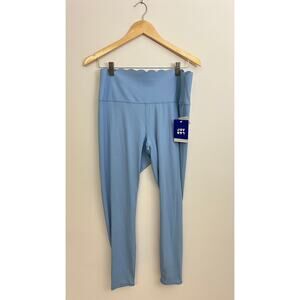 JoyLab Leggings Women Extra Large Blue Scalloped High Waist Moisture Wicking